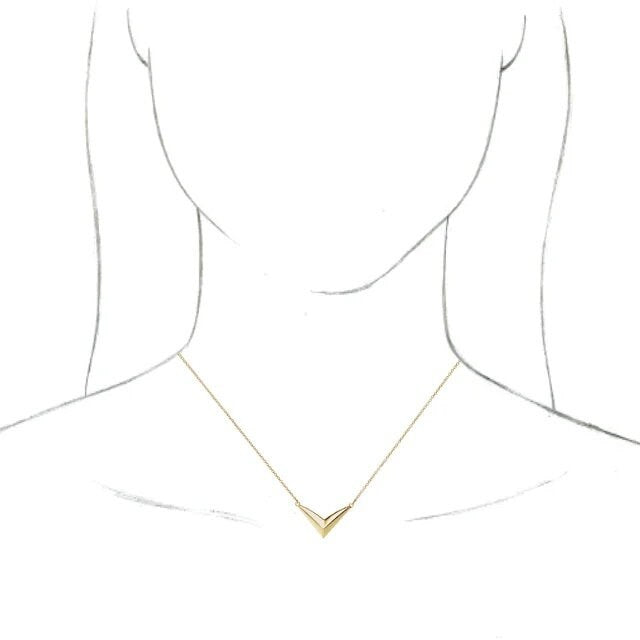 Chevron "V" 16-18" Necklace in 925 Sterling Silver, 14k Gold, White Gold or Rose Gold