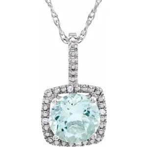 Sterling Silver 7 mm Round .015 CTW Diamond Semi-Set 18" Necklace .015 CTW Diamond Semi-Set 18" Necklace