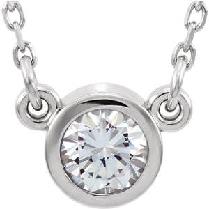 Round Bezel 18" Necklace Mounting, your choice in Sterling Silver, or 14k Gold- rose, yellow or white