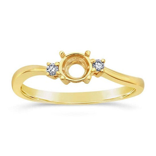 14K Yellow Gold .5-Ct. Round Semi-Mount Engagement Ring Mounting