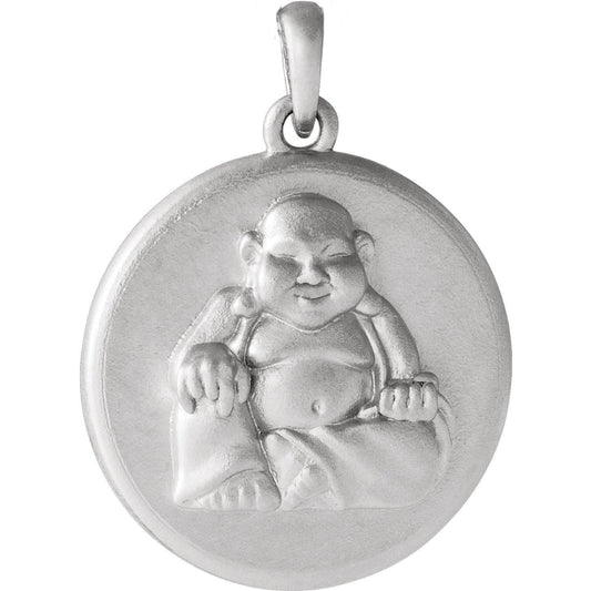 Buddha Pendant - Avail in Polished Sterling Silver or solid 14k white, yellow, or rose gold.