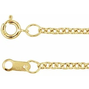 14k yellow gold filled cable chain, 1.5mm thick, available in custom lengths