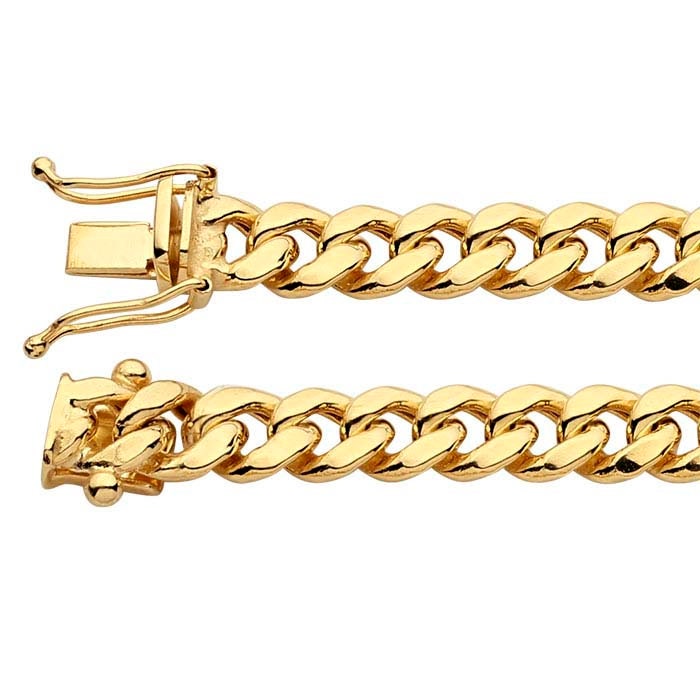 Men's 14K Yellow Gold 6.1mm Hollow Cuban Link Chain Bracelet