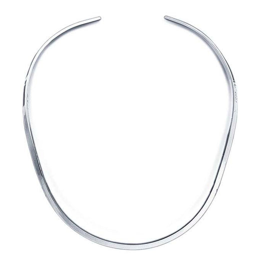 925 Sterling Silver 2.7mm Flat Wire Neck Ring Necklace