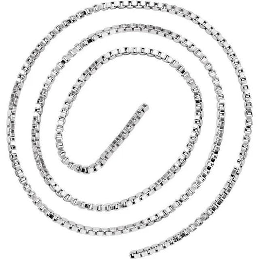 Sterling Silver 2 mm Box Chain by the Inch