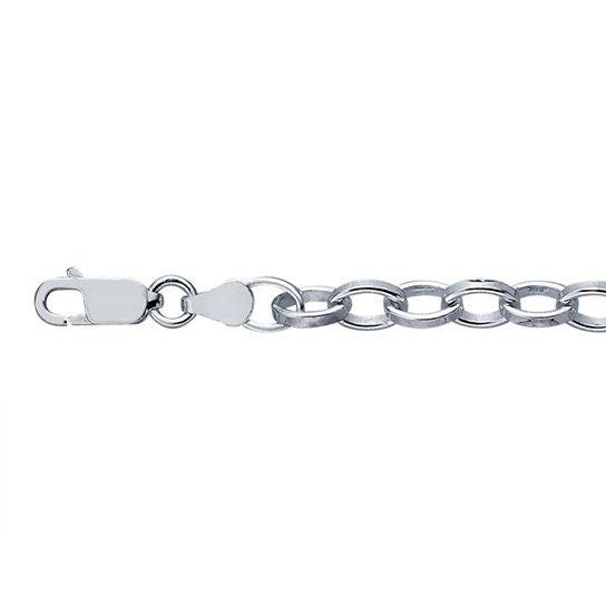 Sterling Silver 5mm Oval Link Chain Bracelet, 8 inch