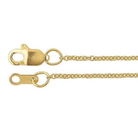 18K Yellow Gold 1.1mm Cable Chain, available length 16,18 and 20 inch