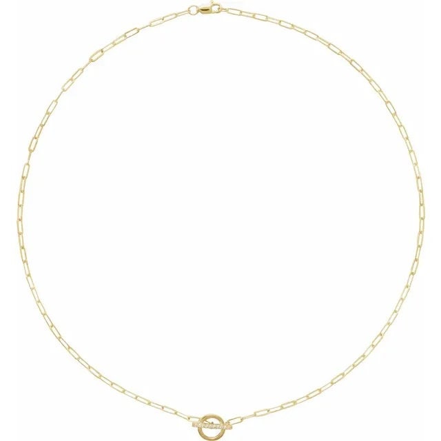 14K Yellow .04 CTW Diamond 16" Toggle Styled Necklace