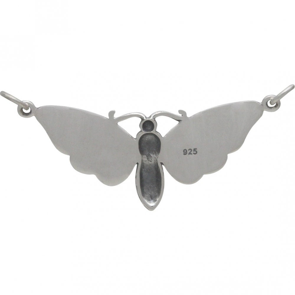 Sterling Silver Death's Head Moth Pendant Festoon20x41mm