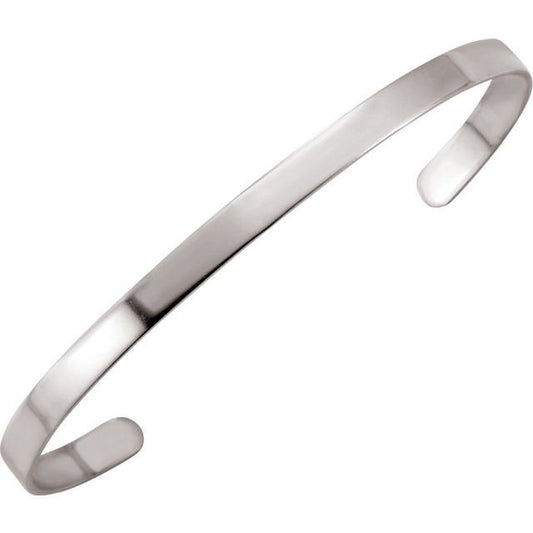 Sterling Silver Cuff Bracelet - 4.75 mm, engravable