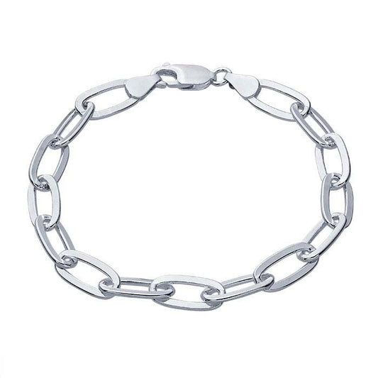 Sterling Silver 6.8mm Oval Cable Chain Bracelet