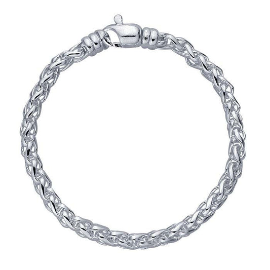 Sterling Silver 5mm Wheat Chain Bracelet