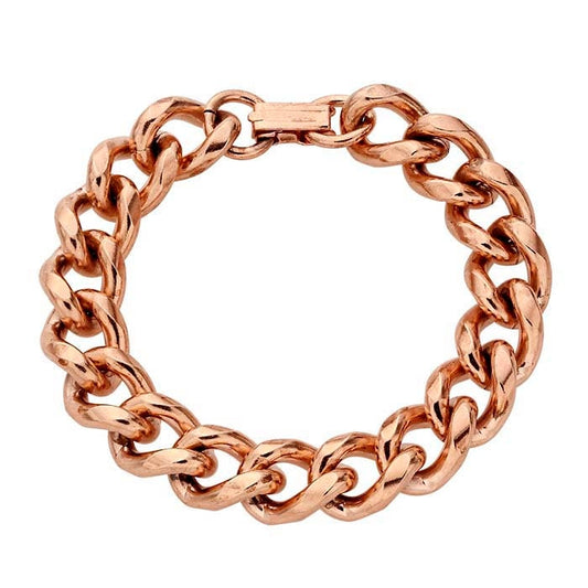 Copper 13mm Curb Chain Bracelet, 8 inch