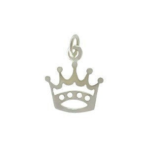 Sterling Silver Crown Charm 16x11mm, also available in gokld plated