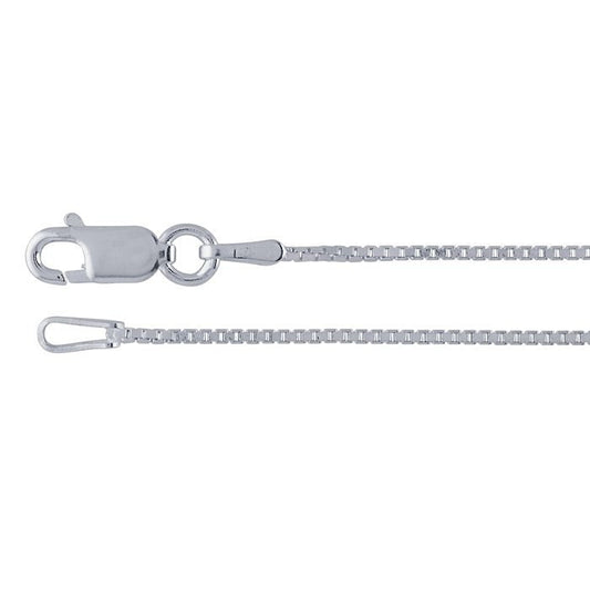 Sterling Silver 0.9mm Diamond-Cut Box Chain, select your length.