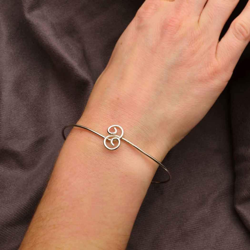 Sterling Silver Charm Bracelet - Twist Closure