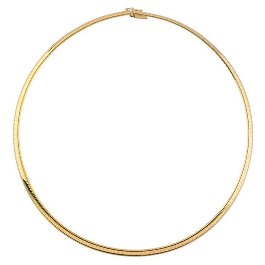 14K Yellow Gold Omega Neck Chain, in 3, and 4 mm width