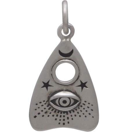 Silver Ouija Planchette Charm with All Seeing Eye 20x11mm