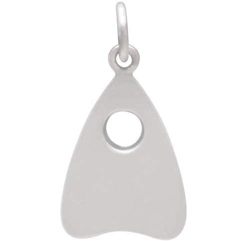 Silver Ouija Planchette Charm with All Seeing Eye 20x11mm