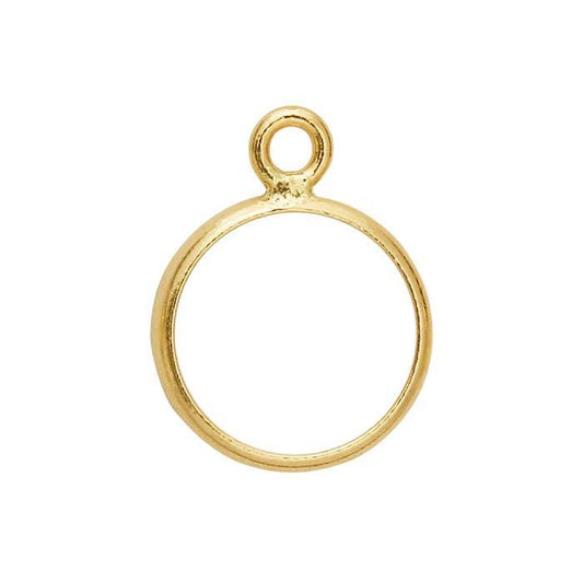 14K Yellow Gold 6mm Open Round Bezel Component Mounting