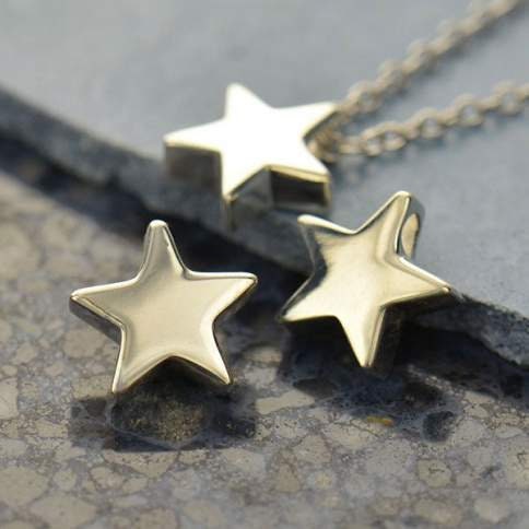 1 Sterling Silver Beads - Small Star 9x9mm